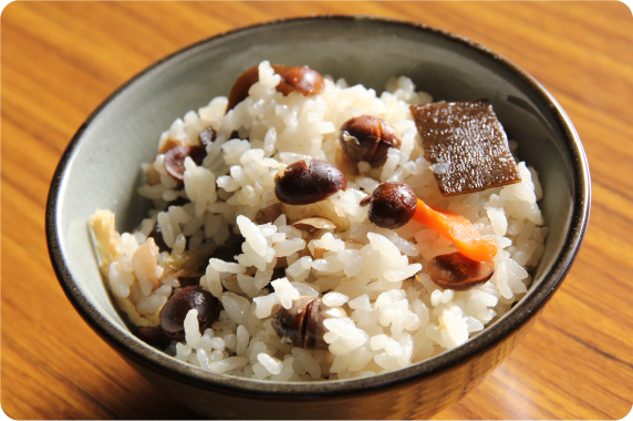 タマフクラの炊き込みご飯